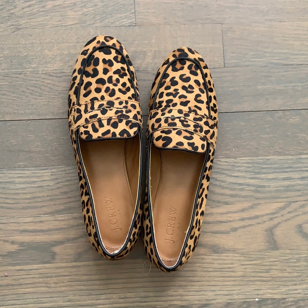 j crew leopard loafers